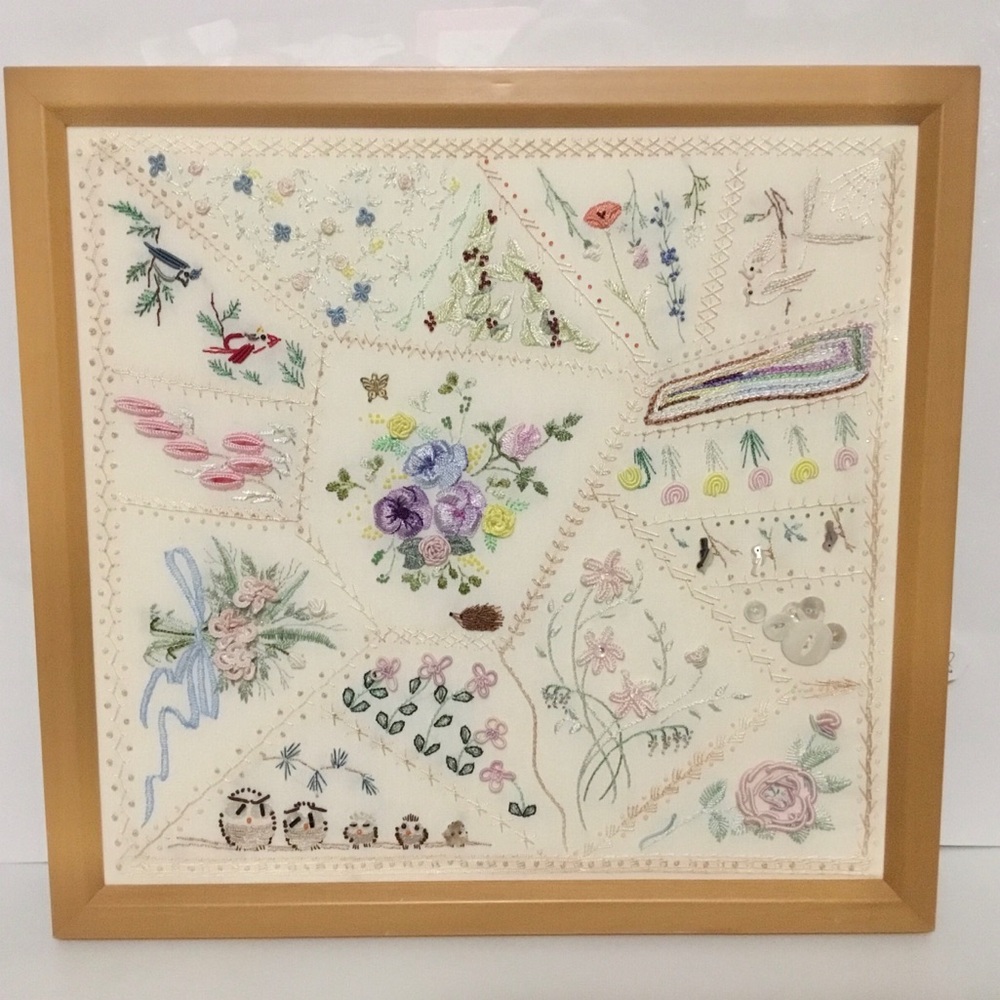 Lovely Framed Handmade Brazilian Embroidery Sampler